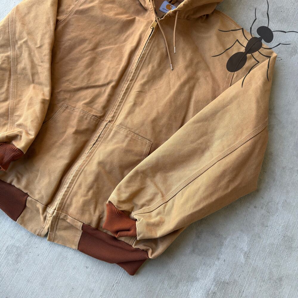 Vintage Y2K Carhartt brown hooded work wear jacket - Picture 4 of 8